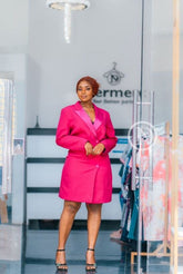 Elegant pink blazer dress